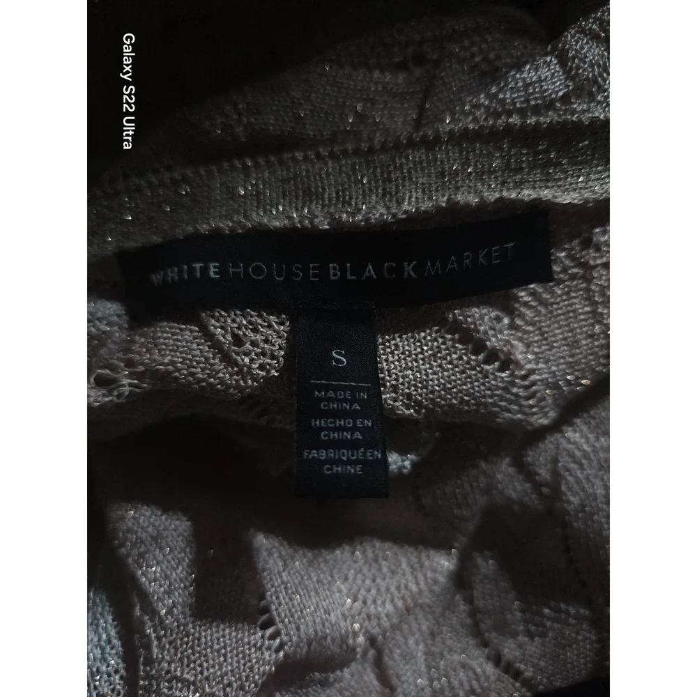 White House Black Market Metallic Asymmetric Hem Pullover Poncho‎ Small